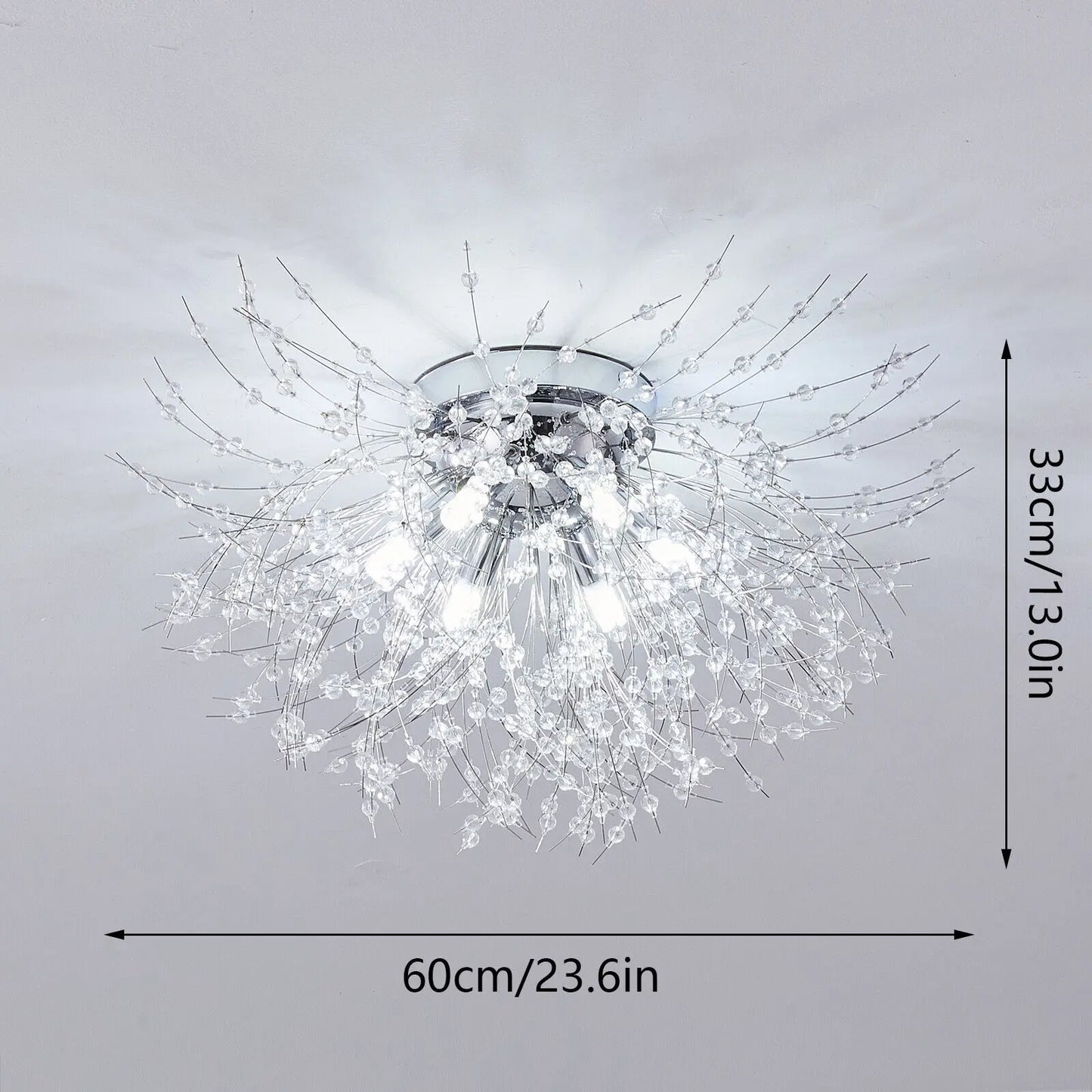 LED Chandelier Fireworks Flush Mount Light Modern Crystal Ceiling Light Fixture