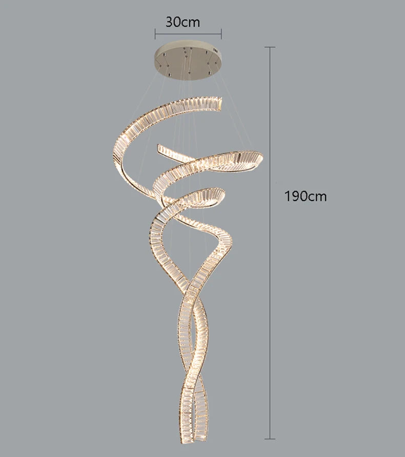 Modern home decoration crystal chandelier, stair Pendant lamp, living room Pendant lights, interior lighting