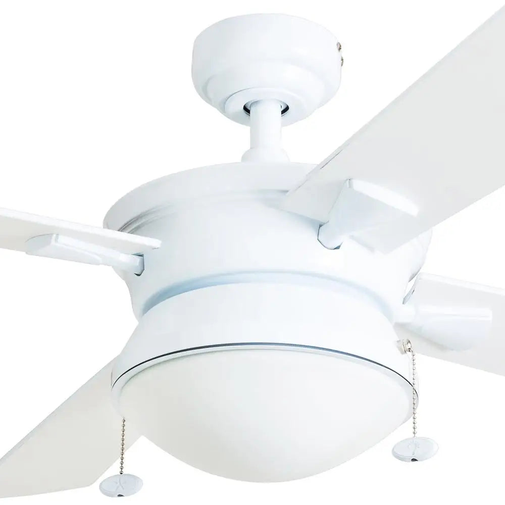 52 Inch Indoor Outdoor Ceiling Fan 4 Blades Light Kit Pull Chains Reversible Motor Quiet Energy Efficient Patio Porch Garage