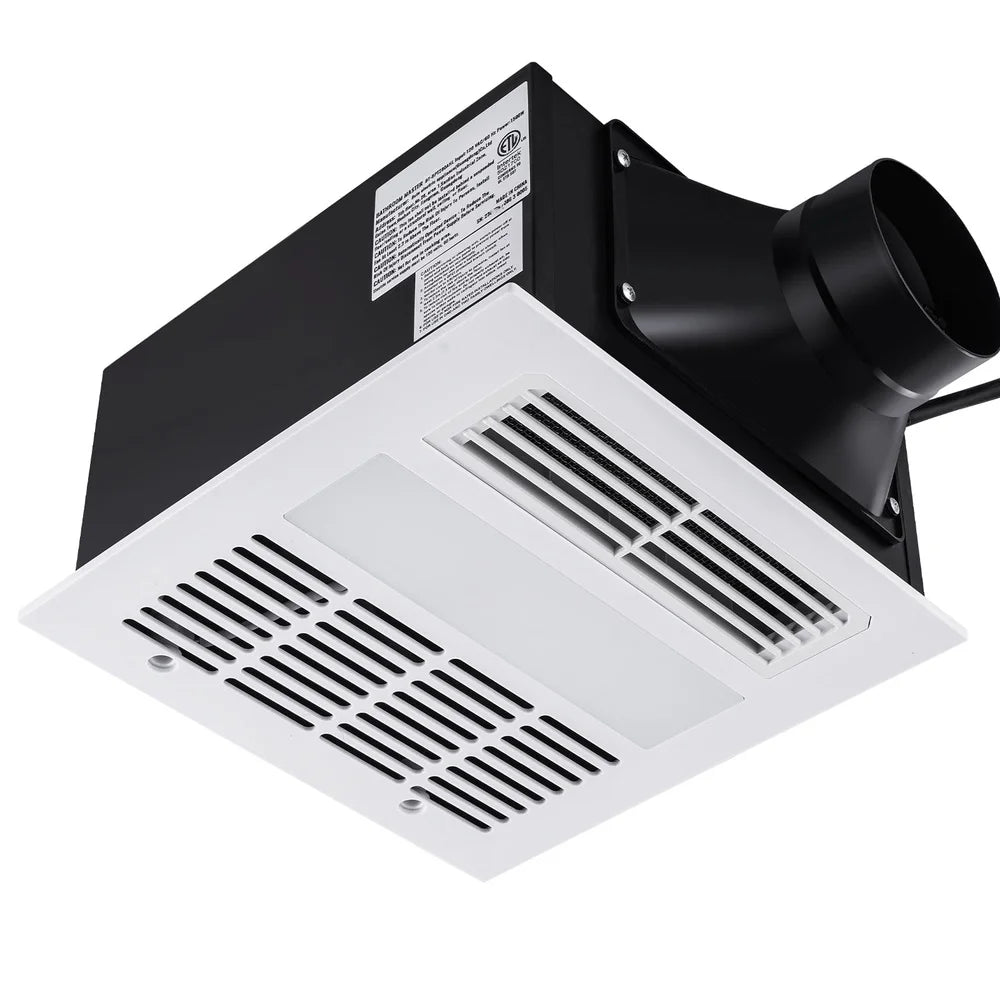 Bathroom Vent Fan 1500W Heater 110 CFM Quiet Efficient Ceiling Mount LED Light Easy Install Bathroom Kitchen Gym Laundry