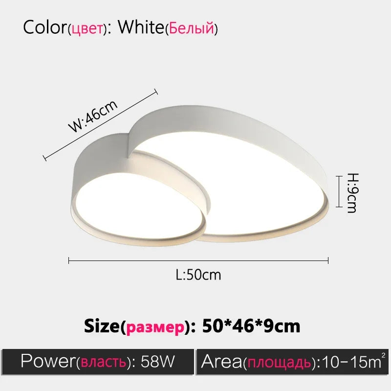 Living Room Lamp Ceiling Lights Bedroom Dining Room Simple Nordic Modern Black White LED Chandelier Home Decor Lusters Fixture