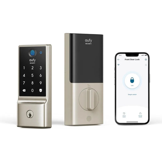 Smart Lock C220, Fingerprint Keyless Entry Door Lock, Built-in Wi-Fi, App Remote Control, Front Door Smart Deadbolt, IP53 Water