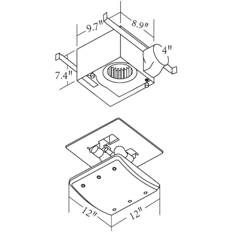 Good Housekeeping 90065 Buckingham Decorative Bathroom Ventilation Exhaust Fan with Light and Nightlight, Medium, Imperial