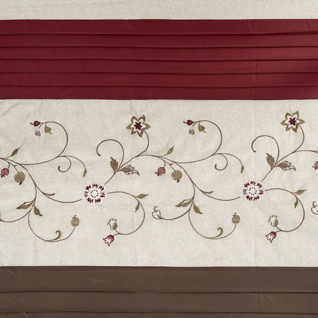 72"x72" Floral Fabric Shower Curtain Fine Pleated Details Transitional Shower Curtains For Home Decoration Bathroom Accessory