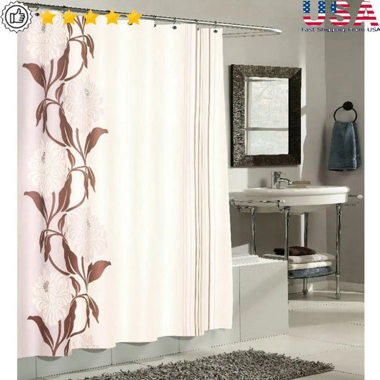 Durable Water Resistant Polyester Shower Curtain 70x72 Machine Washable Unique Design with Matching Window Curtain Available