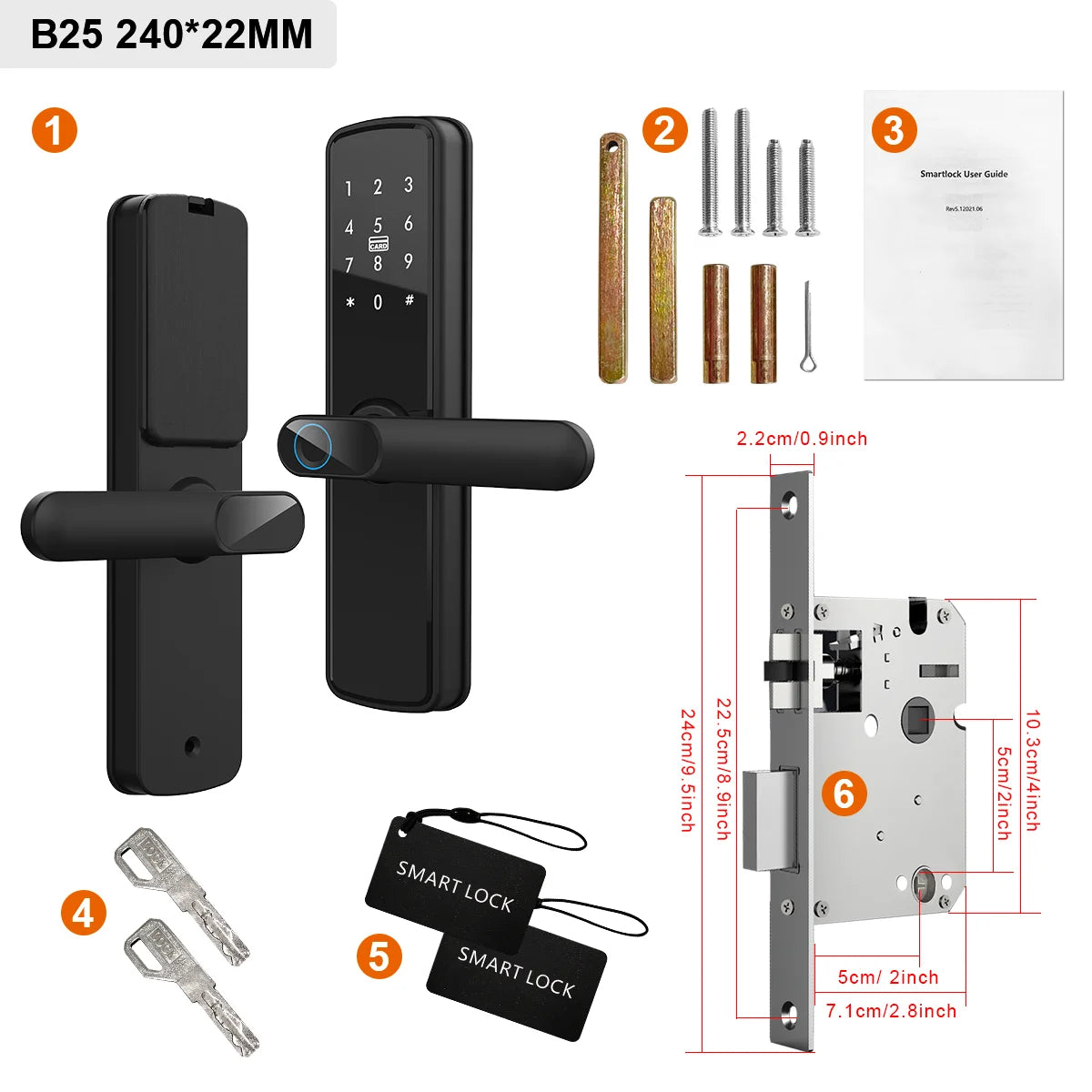 TUYA Fingerprint Door Lock WIFI Keyless Smart  Electronic Lock NFC Keypad APP Password KEY Reversible Handle For Home office