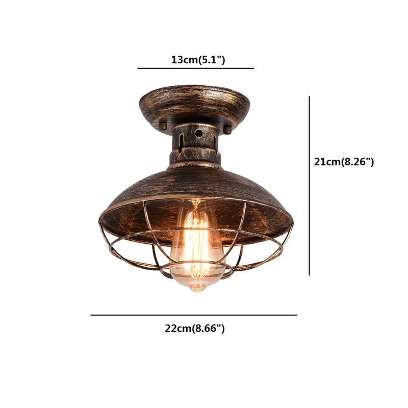 American Retro Industrial Ceiling Light Iron Foyer Corridor 조명 Bedroom Ceiling Lamp Stair Corridor Balcony lampara techo