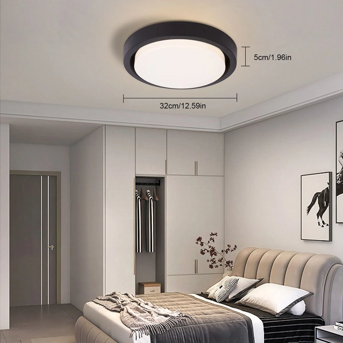 10-Light Adjustable Semi Flush Mount Ceiling Lighting Fixture, Remote Control Dimmable LED Chandelier for Living Room & Bedroom
