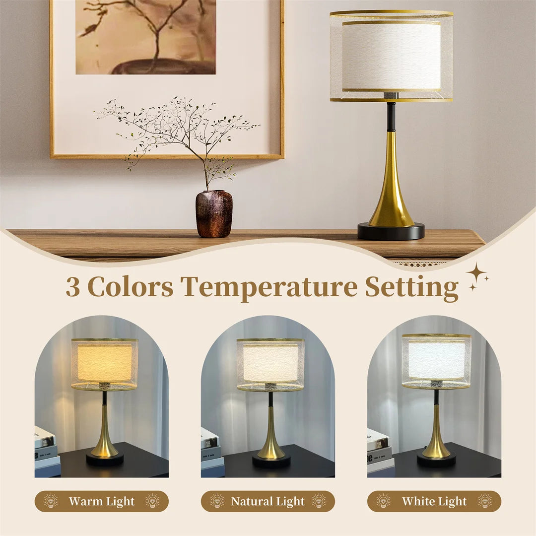 Vrygle LED Desk Lamp, Adjustable Dimmable Study Table Lamp with with Electrified Eye Protection Bedside Lamp for Office & Home