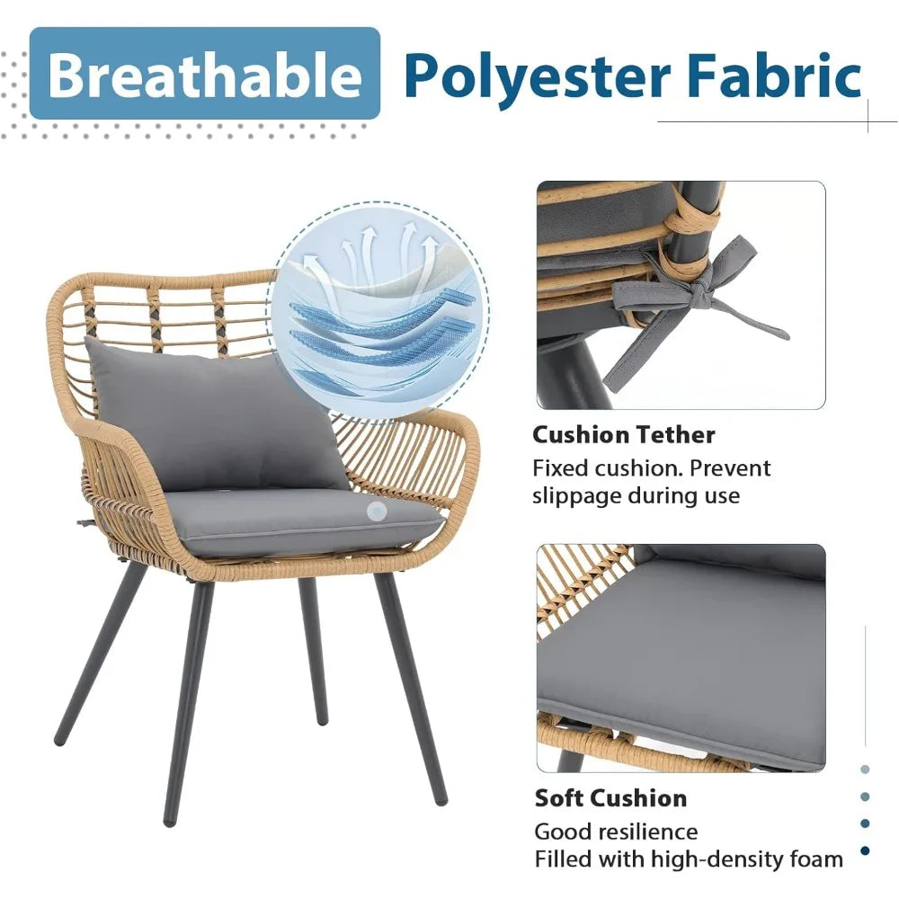 5 Pieces Outdoor Dining Set, Patio Table and Chairs Set for 4, Patio Outdoor Furniture Set with Extendable Dining Table fo