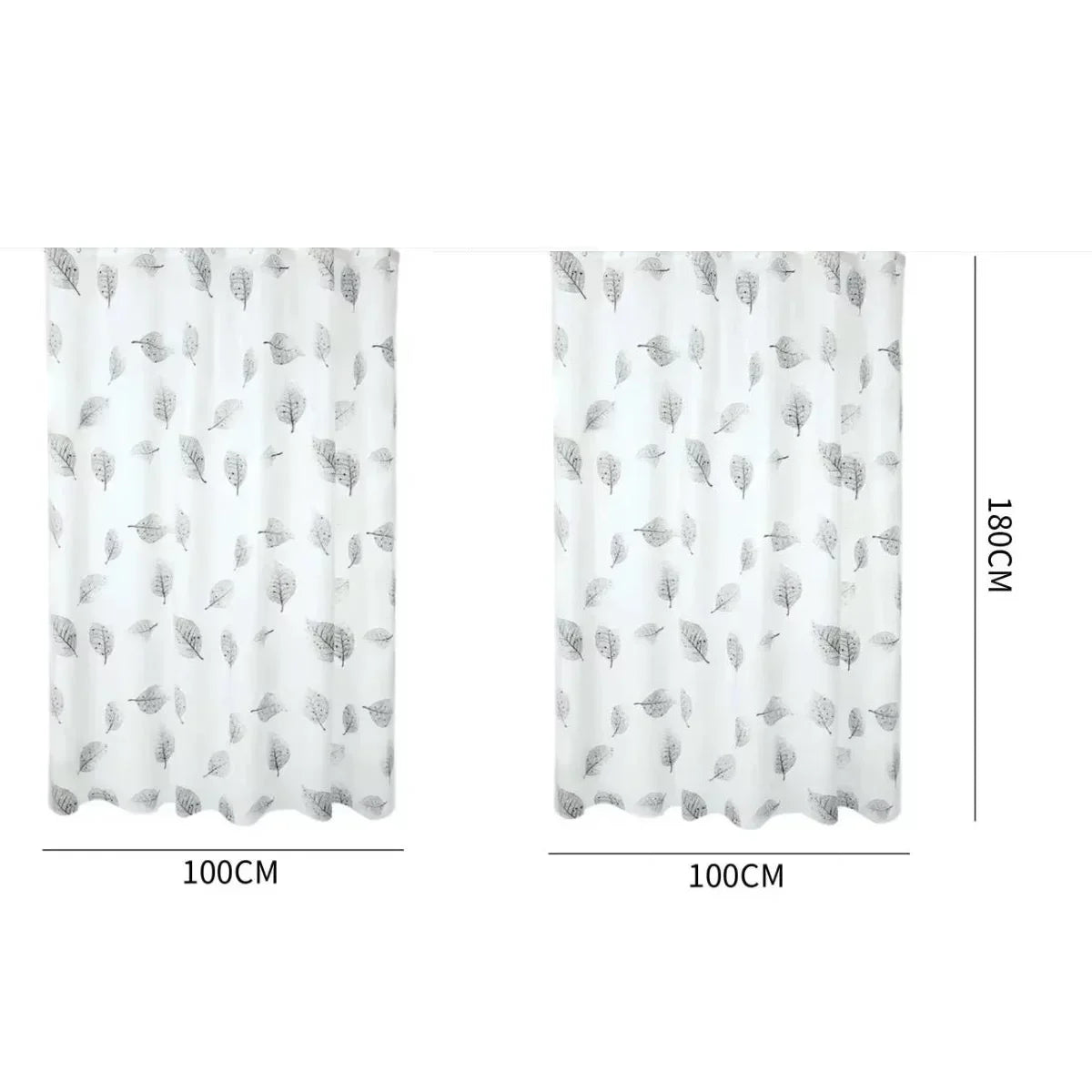 Bathroom Shower Curtains PEVA Waterproof Thickening Bath Curtain With Hooks Rustproof Metal Grommets Leaf Pattern Shower Curtain