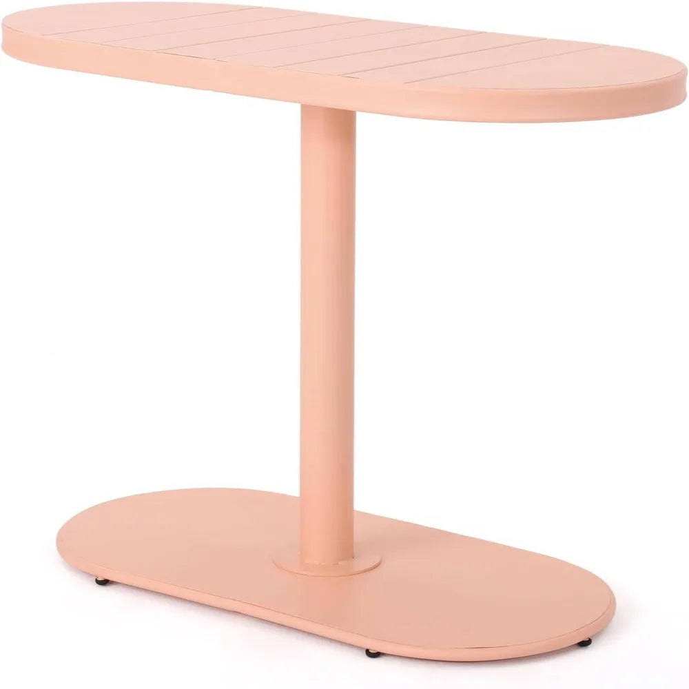 3-Piece Bistro Set, Outdoor Iron Dining Table and 2 Chairs, Modern Patio Furniture Set All-Weather Porch Chairs with Side Table