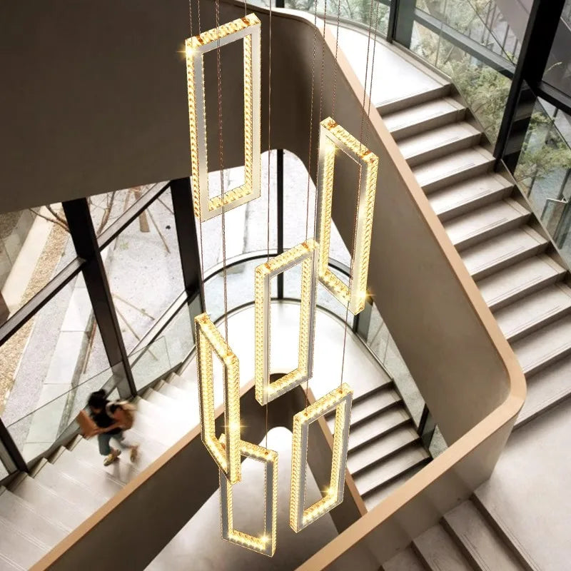 Modern home decoration crystal chandelier, stair Pendant lamp, living room Pendant lights, interior lighting