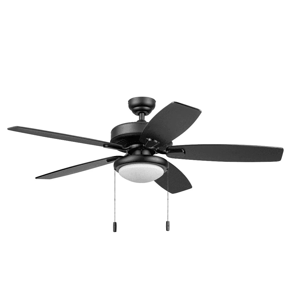 52 Inch Indoor Outdoor Ceiling Fan with Light Pull Chains Reversible Motor Dimmable Integrated Light Kit Medium Large Spaces