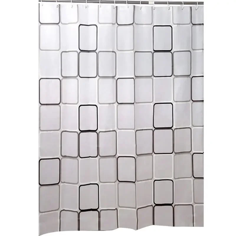 180*200CM Bathroom Shower Curtain Waterproof and Anti-Mold Home Bathroom Screens Decorative Bathtub Curtain with 12 Hooks