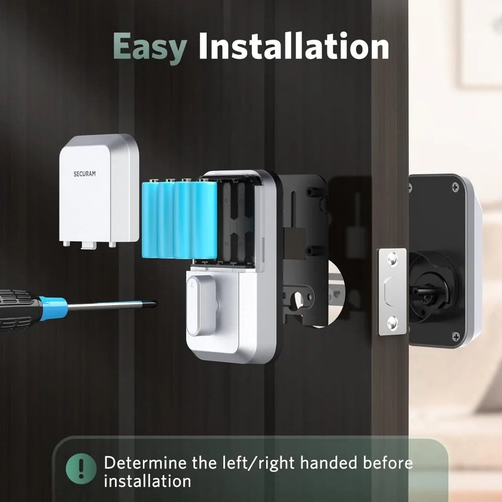 Fingerprint Door Lock Keyless Entry Door Lock Deadbolt Lock with Code Mechanical Key Keyless Deadbolt, Non-Wi-Fi, Silver