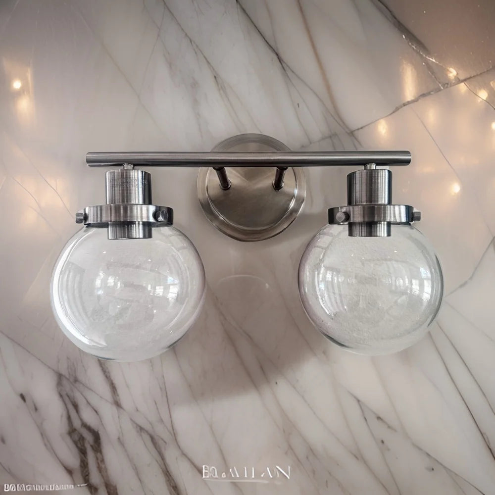 Modern Bedroom Wall Lights Stair Wall Lamp Sconce 2-Light Globe Glass Double Ball Heads Vintage Indoor Lighting Fixtures