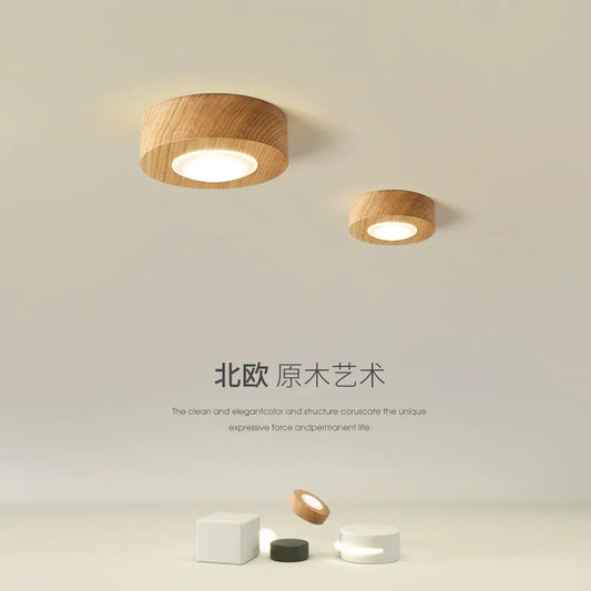 Nordic Creative Square Wooden Ceiling Lamps Simple Acrylic LED Handing Light for Bedroom Living Room Stair Aisle Lighting Decor