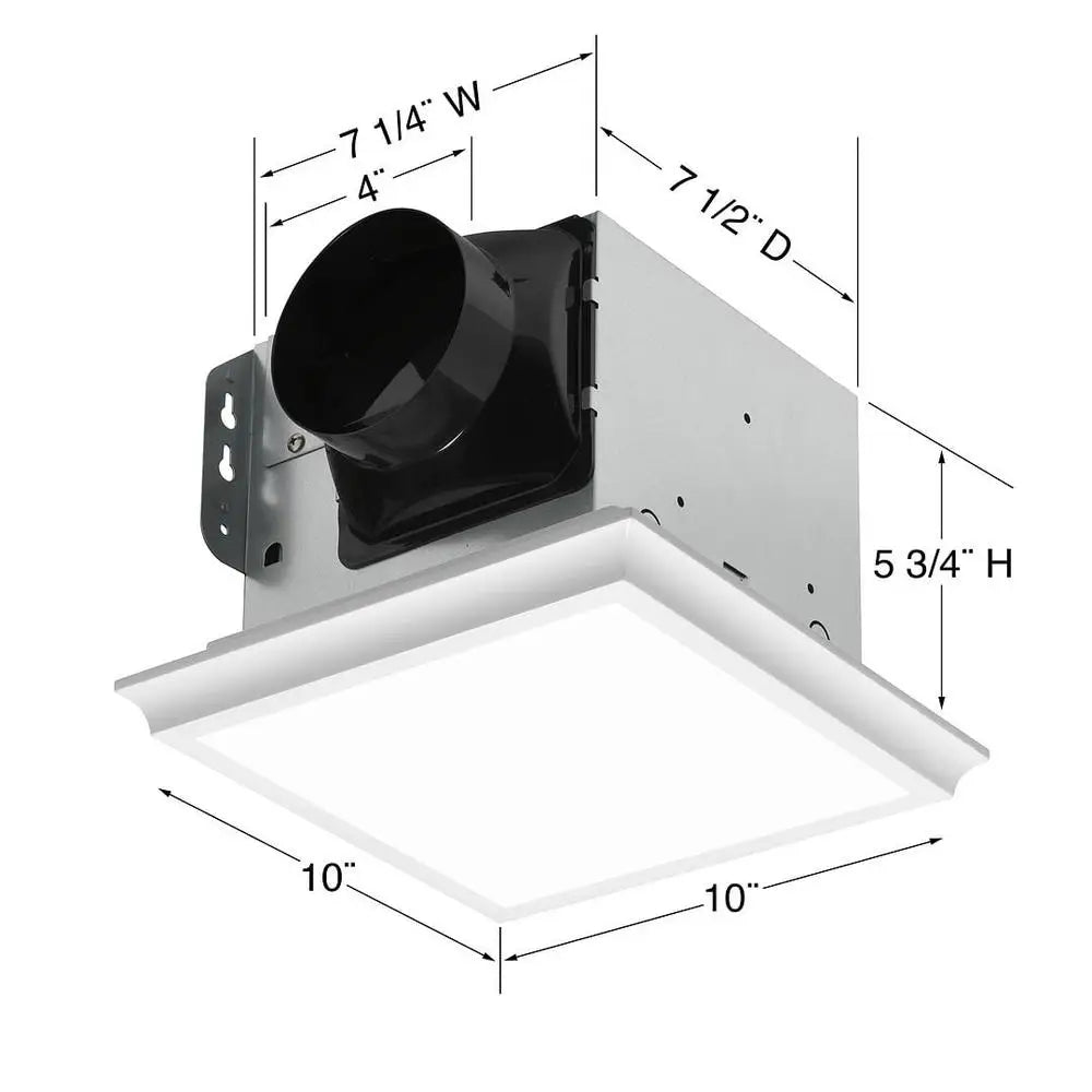 110 CFM Bathroom Exhaust Fan with Dimmable LED Light Quiet Operation Easy Installation Laundry Room Exercise Room Humid Air