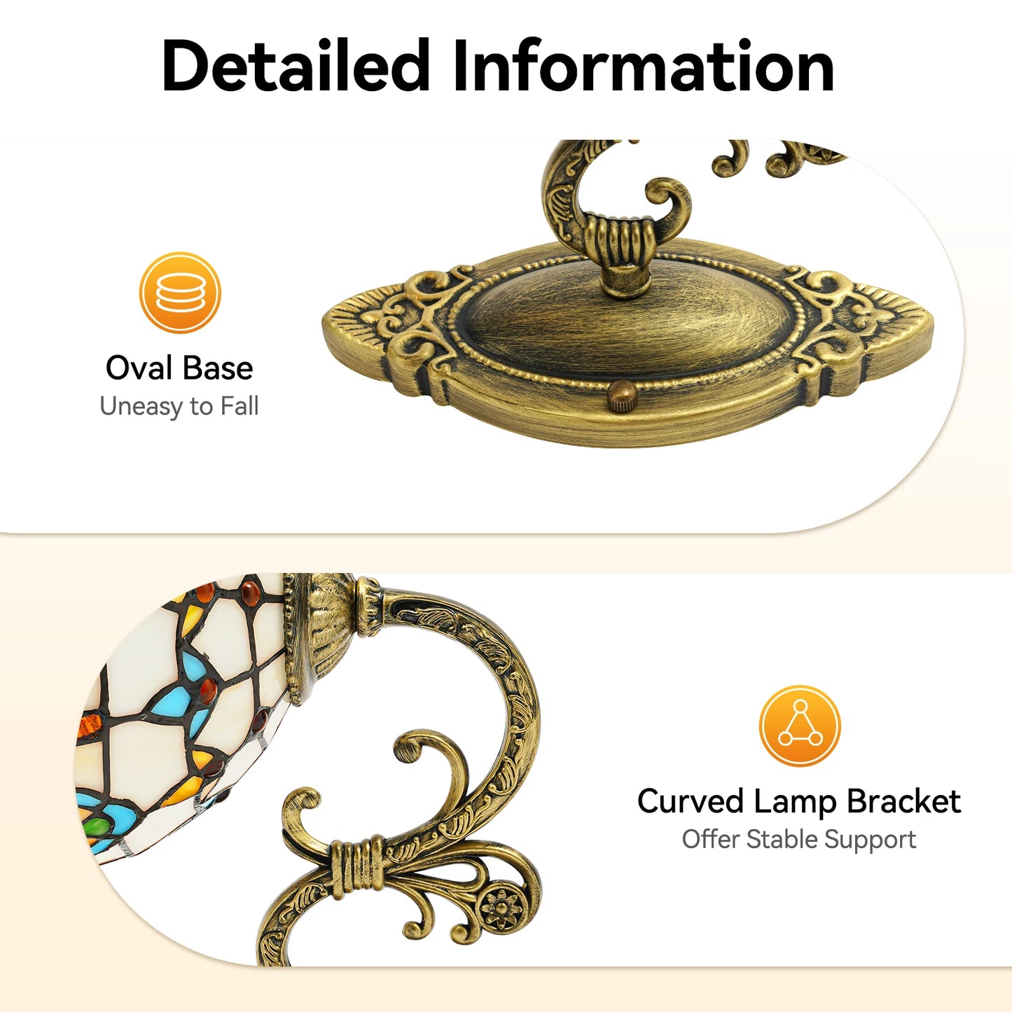 Golden Indoor Wall Lamp Baroque Victorian Glass Hardware 220V E27 Bulb Wall Mount for Home