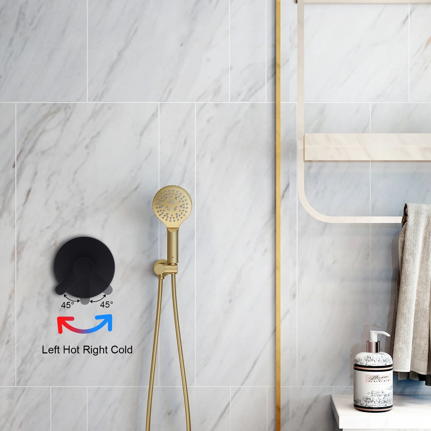 Single Function Shower Handle Valve, Bathroom Trim Kit, Black Single Handle Tub Shower Valve Mixer Kit, Shower Mixer Valve