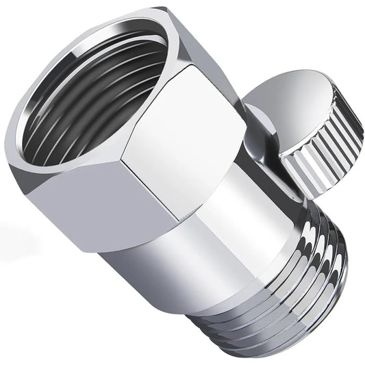 Brass Shower Flow Control Valve - Female/Male, Water Flow Regulator for Handheld Shower/Bidet Sprayer with Lever Handle