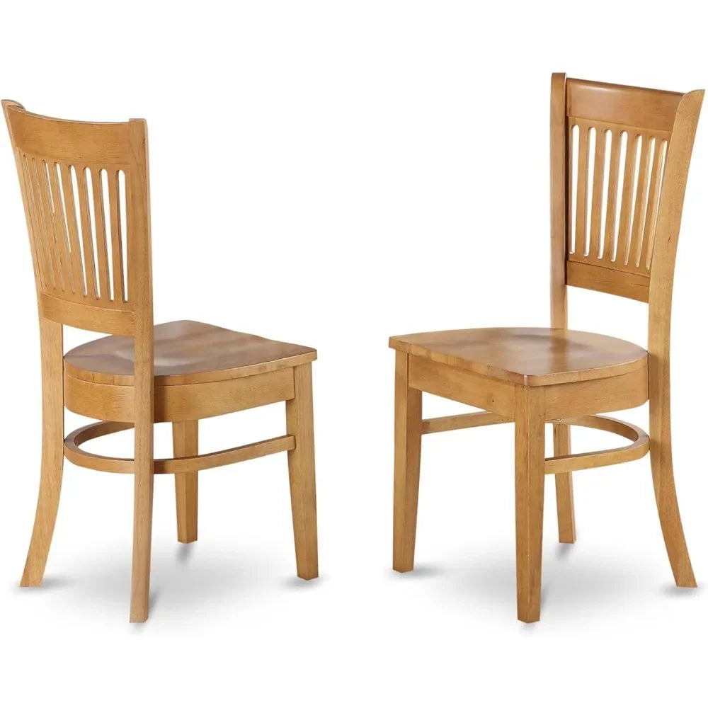 5 Piece Dining Set Includes a Round Dining Room Table with Pedestal and 4 Wood Seat Chairs, 36x36 Inch