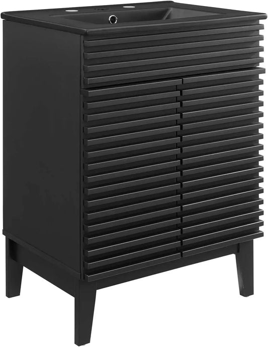 Render 24" Bathroom Vanity with Sink in Black Black