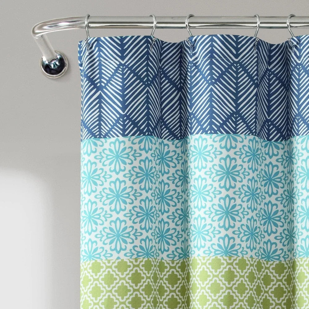 Bohemian Stripe Print Shower Curtain 72x72 Inch Polyester Colorful Pattern Ideal Bathroom Decor Machine Washable