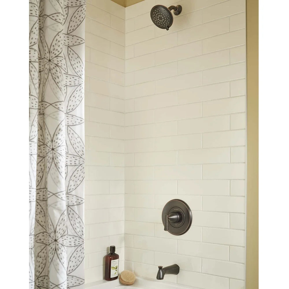 Three Function Showerhead Tub and Shower Trim Kit with Valve Anti-Scald Pressure Balance Diverter Ceramic Disc WaterSense