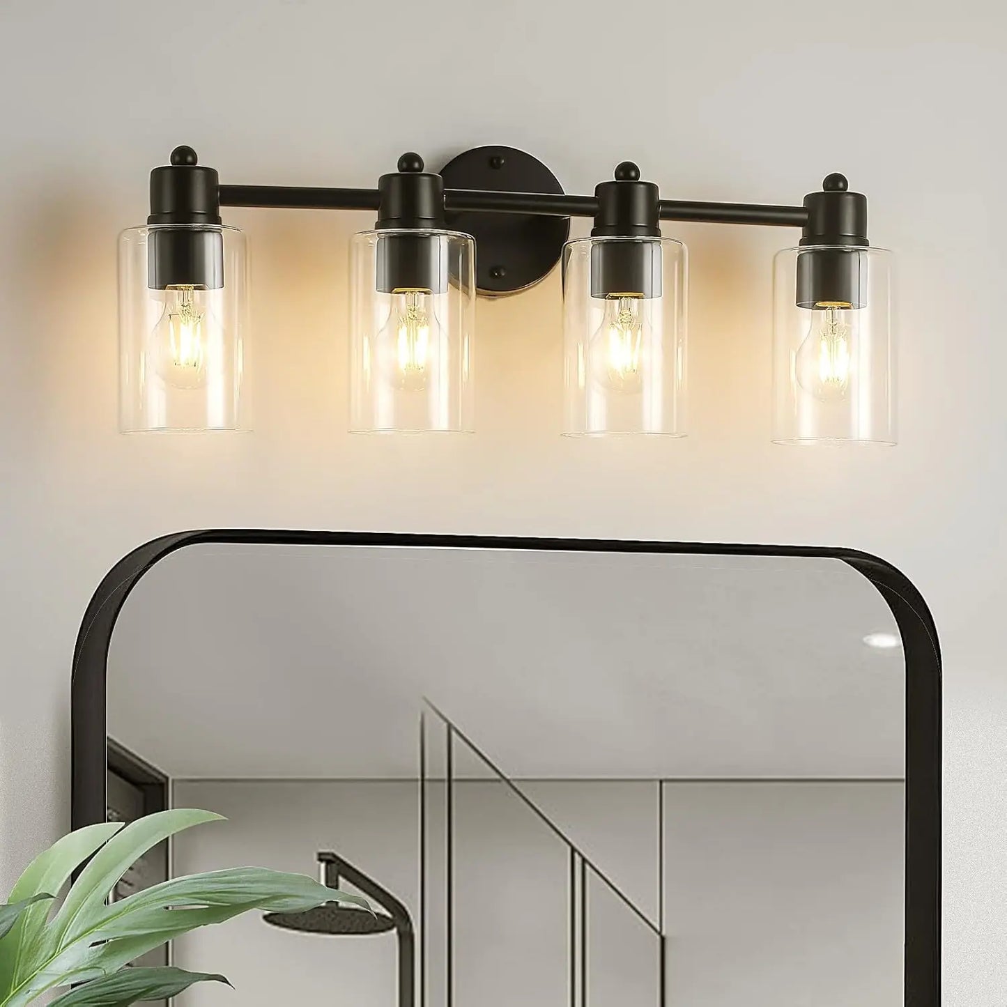 4 Light Vanity Lights,  Bathroom Light , Wall Light for Living Room,Mirror， Bedroom, Hallway, Cabinet, Porch with E26 Base