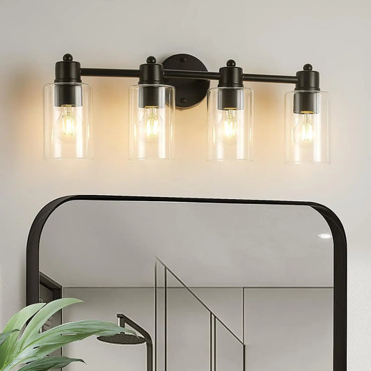 4 Light Vanity Lights,  Bathroom Light , Wall Light for Living Room,Mirror， Bedroom, Hallway, Cabinet, Porch with E26 Base