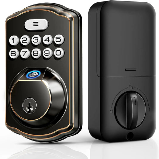 Veise Fingerprint Door Lock, Keyless Entry, Auto Lock, Electronic Keypad Deadbolt for Front Door, Biometric, Anti-Peeking Passwo