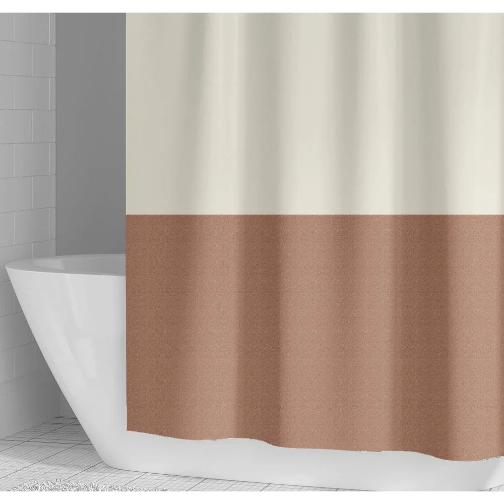 Multicolor Colorblock Shower Curtain 72x70 Inches Soft Durable Recycled Polyester Machine Washable Waterproof Easy Care Standard