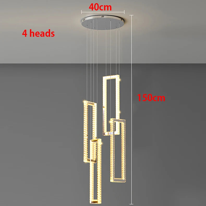 Modern home decoration crystal chandelier, stair Pendant lamp, living room Pendant lights, interior lighting