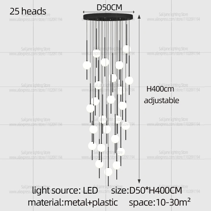 Modern LED Pendant Light For Home Decoration Living Room Lighting Minimalist Luster Dining Table Hanging Staircase Chandelier