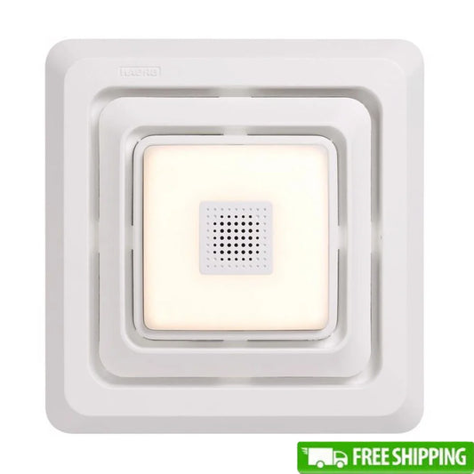Sonic Bathroom Exhaust Fan Grille with LED Light Bluetooth Speaker Quick Installation Ventilation Grille Efficient Lighting Home