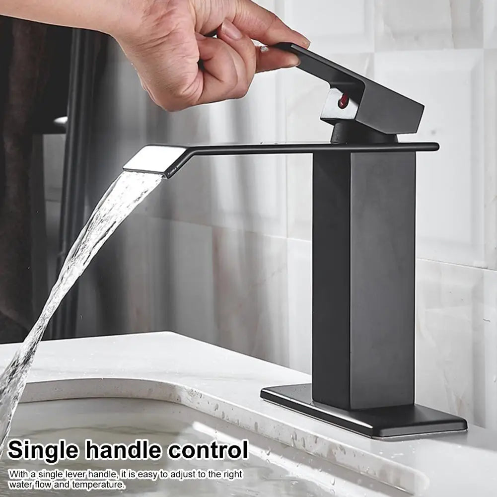 304 Stainless Steel Waterfall Wash Basin Stainless Steel High And Low Faucet Black Hot And Cold Toilet Wash Basin Bathroom Home