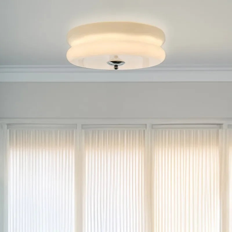 Nordic Medieval Cream Style Ceiling Lights Living Room Minimalist Artistic Creativity Corridor Bedroom Glass Ceiling Lamp