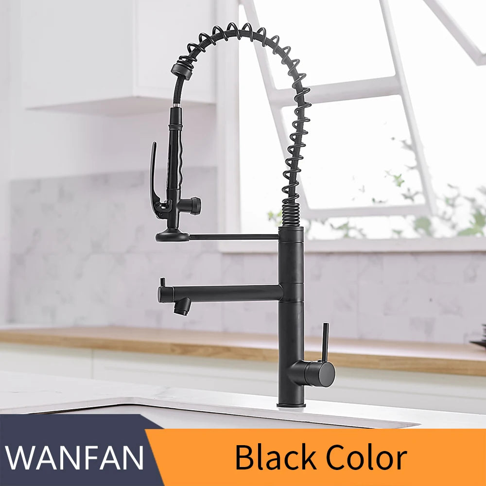 Kitchen Faucet Chrome Brass Tall kitchen faucet mixer Sink Faucet Pull Out Spray Single Handle Swivel Spout Mixer Taps MH-4829