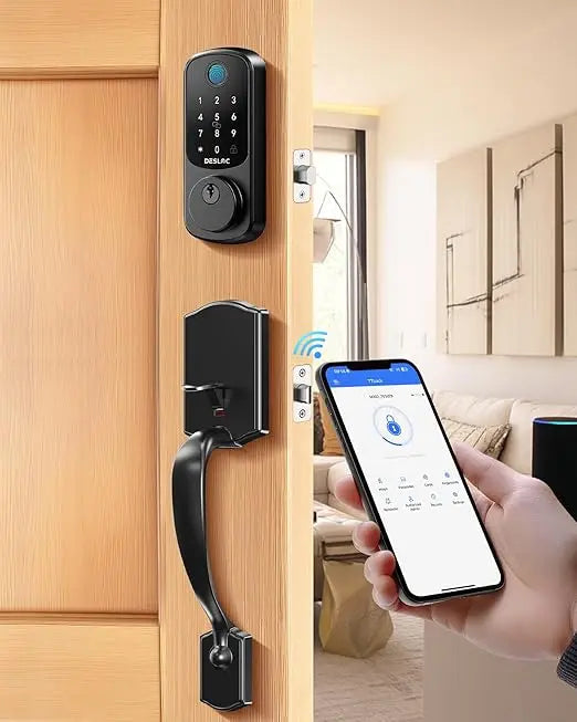 B200 Keyless Entry Door Lock with Handle Set, Smart Locks for Front Door, Deadbolt Smart Lock, Front Door Locks Set, Electronic