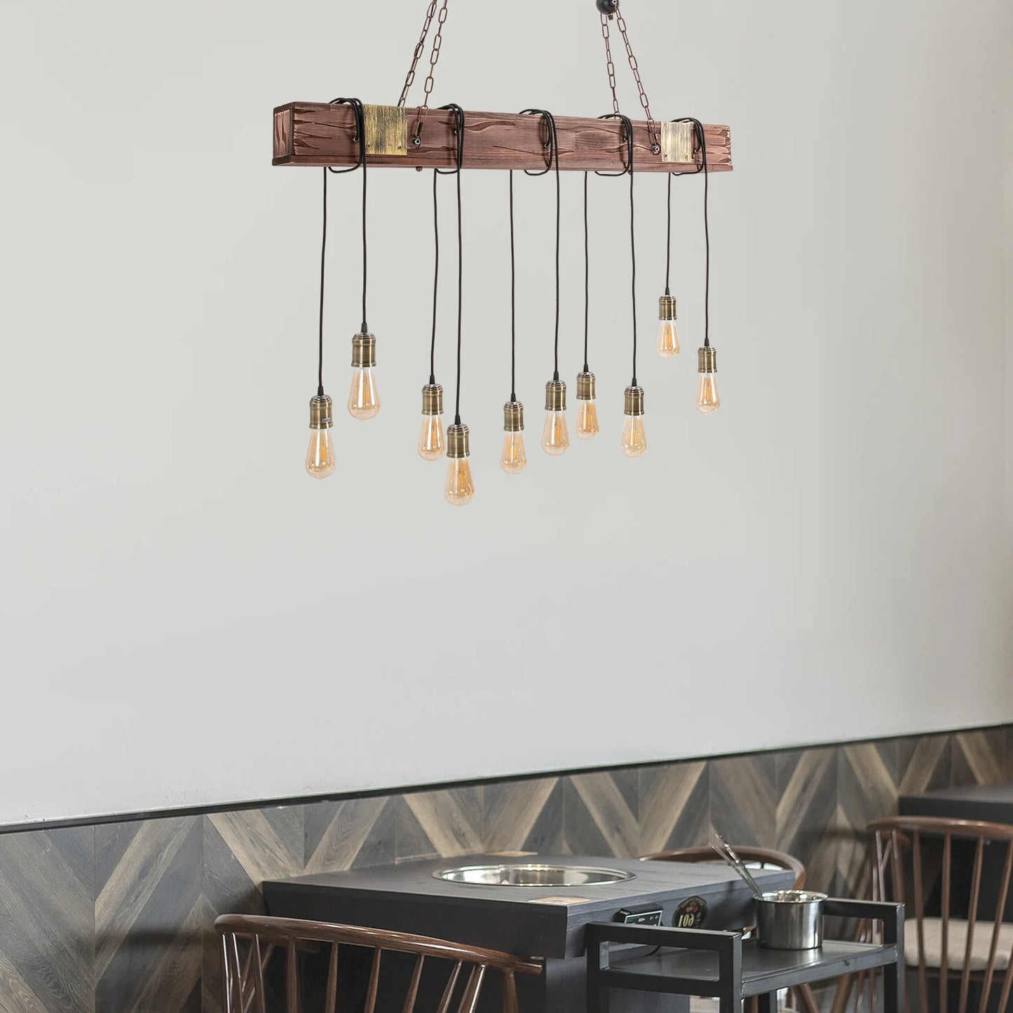 10-Light Chandelier Large Pendant Light Flush Mount with E26 Standard Lamp Holder for Kitchen Island, Dining Room, Entryway