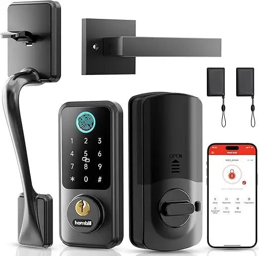 Hornbill Keyless Entry Smart Lock Set, Electronic Deadbolt Front Door Lockset, Keypad Entry Door Lock for Airbnb House Back Fron