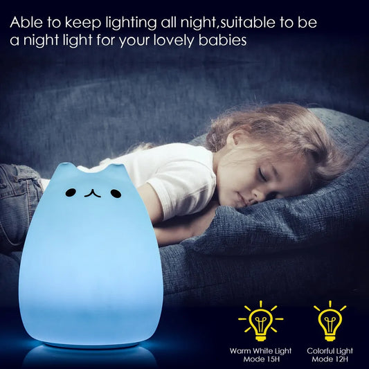 Night Light Normal White Light Mode Li Battery Built-in 7 COLOUR for Nursery Perfectas Children Night Light