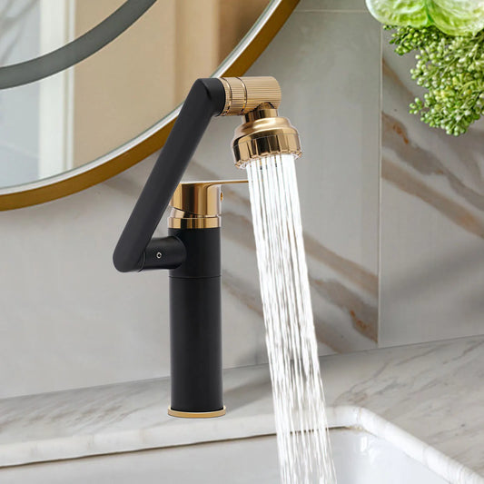 360° Bathroom Sink Faucet Single Handle Waterfall Vanity Basin Mixer 2 Function