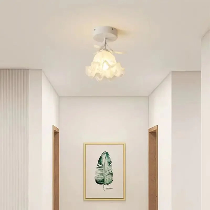 French Style Minimalist Modern Flower Ceiling Light Balcony Foyer Dressing Room Balcony Indoor Decoration