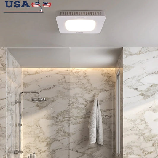 80 CFM Bathroom Exhaust Fan Quiet LED Light Ventilation Durable Moisture Resistant Easy Installation Home Gym Kitchen Laundry