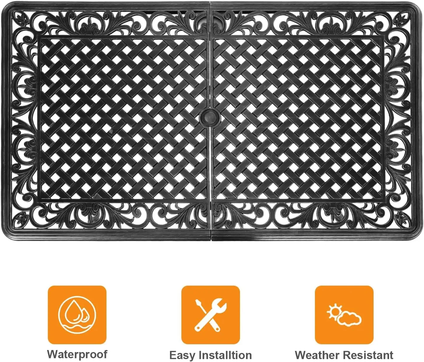 Cast Aluminum Outdoor Dining Set 5 Piece, Patio Dining Table and Chairs Set of 4, Garden Metal Conversation Table Set