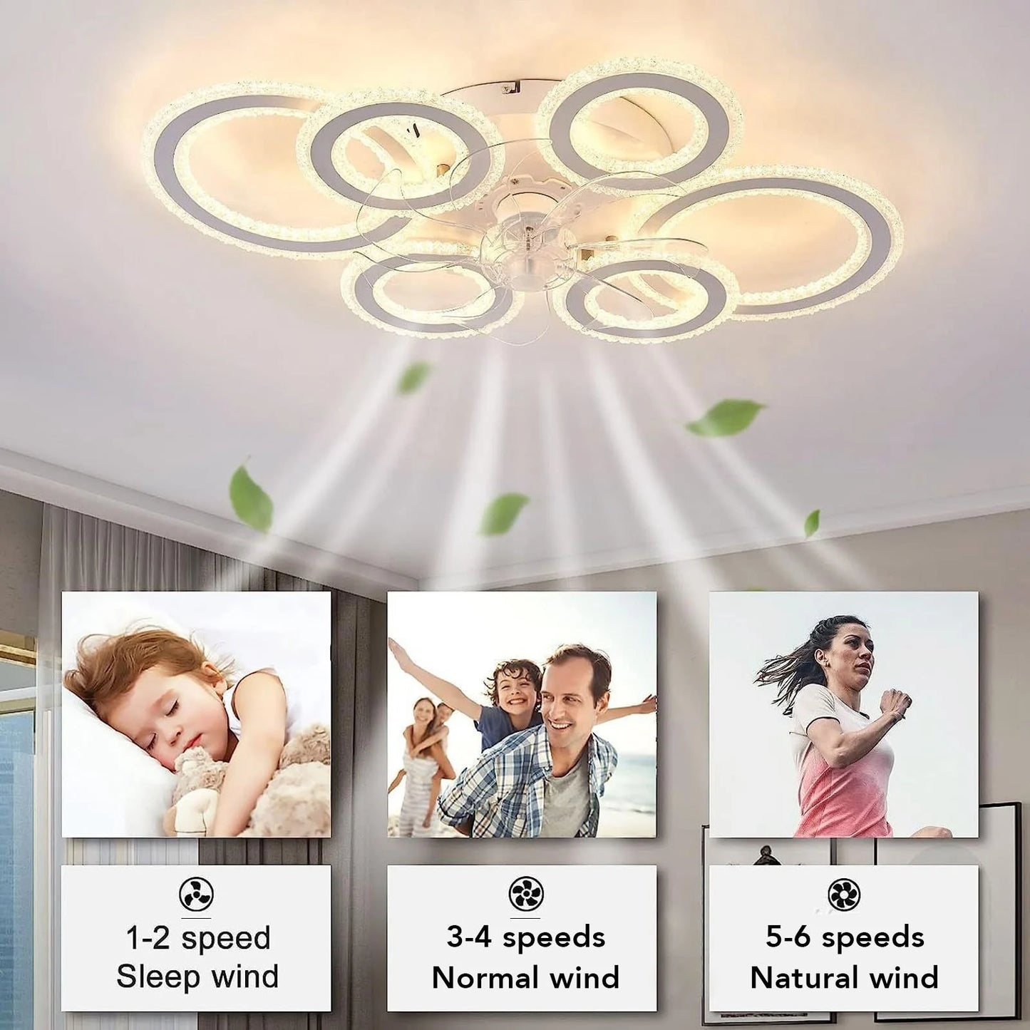 Ceiling Fan Light Flush Mount Ceiling Fan Light Easy To Install Unique Simple Nordic for Dining Room