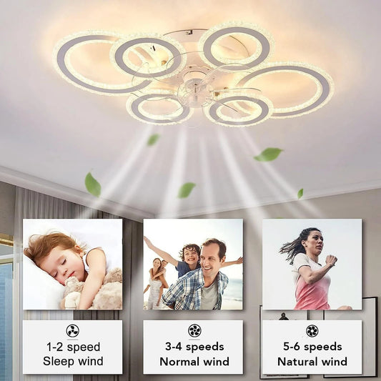 Ceiling Fan Light Flush Mount Ceiling Fan Light Easy To Install Unique Simple Nordic for Dining Room